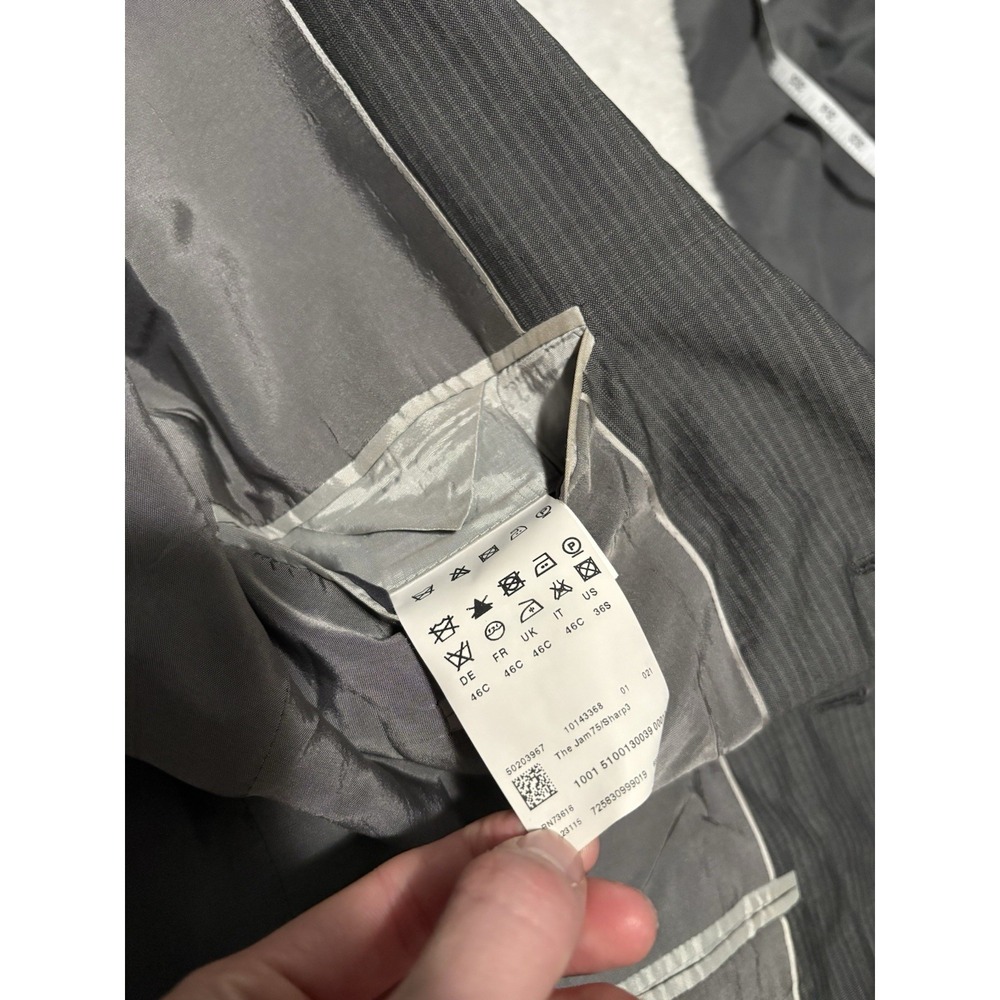 Hugo Boss Men's Gray Striped Sport Blazer Wool Jacket Size 36S READ - Picture 9 of 11